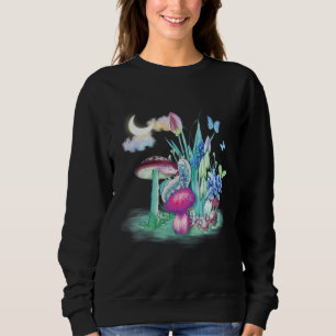 Colorful Mycology Mushrooms caterpillar Mushroom c Sweatshirt