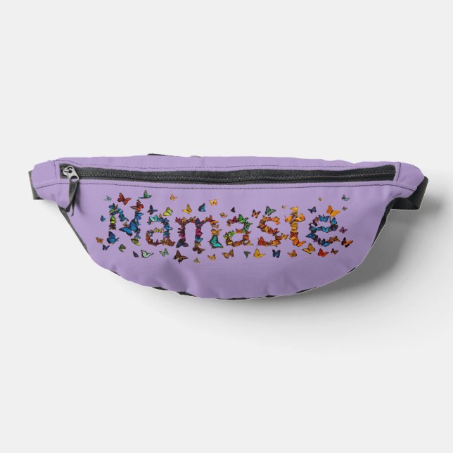 Colorful Namaste Butterflies Art - Lavender Purple Bum Bags (Lay Down)