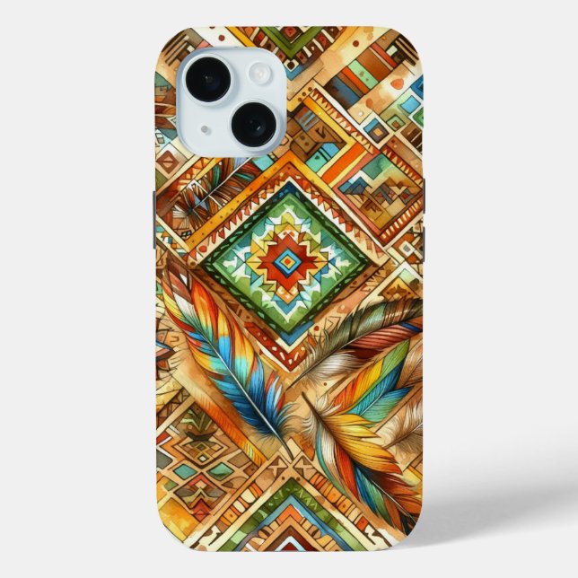 Colorful Native American Print IPhone Case (Back)