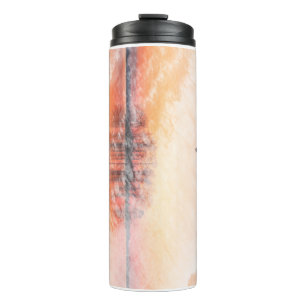 Colorful Nature Vibrant Dragonfly Floral Art  Thermal Tumbler