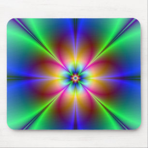 Colorful Neon Daisy Mouse Pad