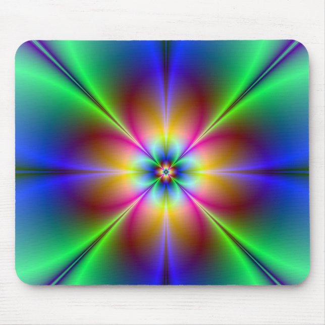 Colorful Neon Daisy Mouse Pad (Front)