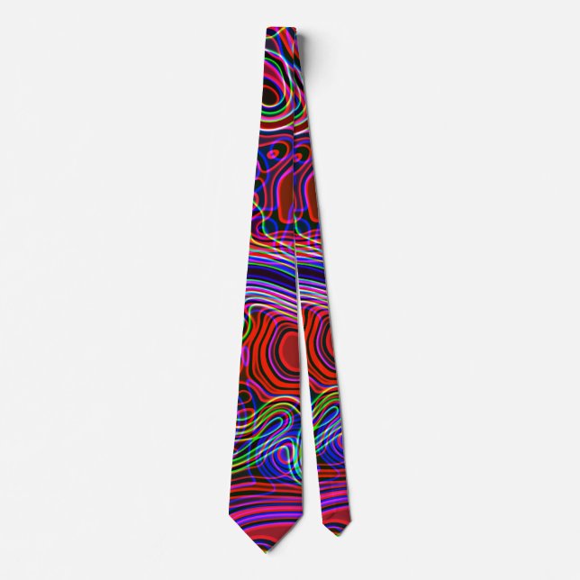 Colorful Neon Rainbow Abstract Tie (Front)