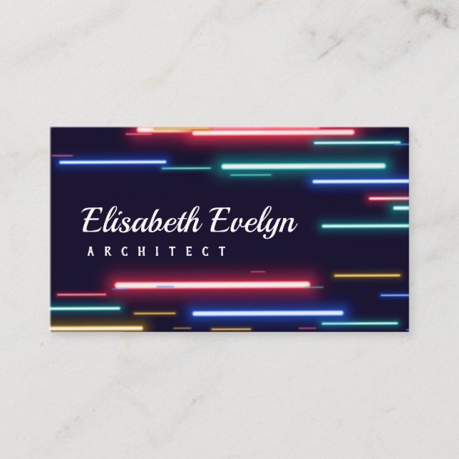 Colorful neon speed lights business card (Front)