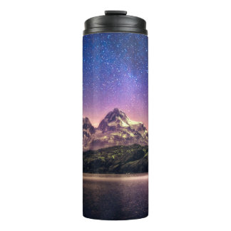 Colorful night sky landscape with starry starry sk thermal tumbler