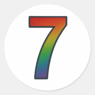 Colorful Number Seven Sticker