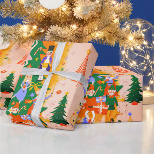 Colorful Nutcracker World Christmas Wrapping Paper