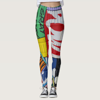 COLORFUL NYC GRAFFITI POW LEGGINGS