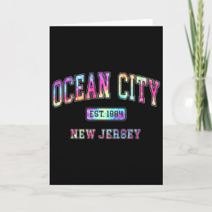 Colorful Ocean City Nj 1884 Tie Dye Beach Beach Va Card