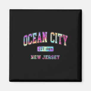 Colorful Ocean City Nj 1884 Tie Dye Beach Beach Va Magnet