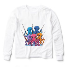 Colorful Octopus Fishing – Kids’ Long Sleeve Tee