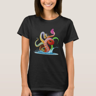 Colorful Octopus Tentacles With Glass Heart Cool A T-Shirt
