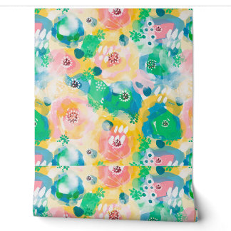 Colorful oil painting style seamless pattern wallpaper