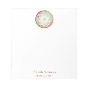 Colorful Om Lotus Flower Personalized Notepad