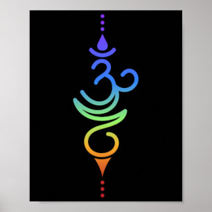 Colorful Om Symbol Spiritual Energy Design Poster