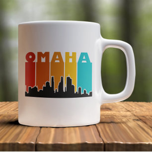 Colorful Omaha Nebraska Retro Sunset Coffee Mug