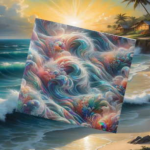 Colorful Opal Ocean Waves Ceramic Tile