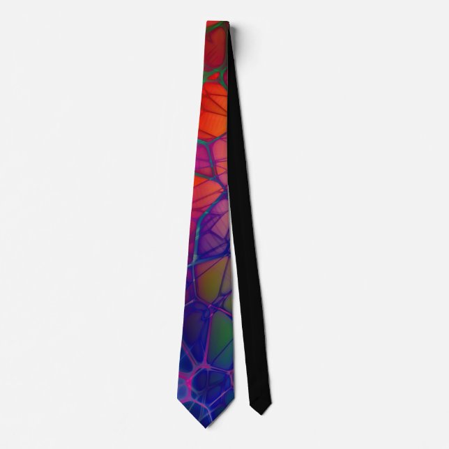 Colorful Orange Purple Mosaic Abstract Tie (Front)