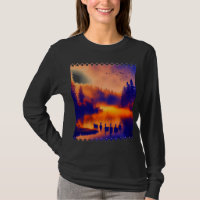 Colorful Orange Sunset With Ducks On A Pond