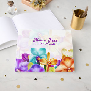 Colorful Orchids Graduation  Guest Book