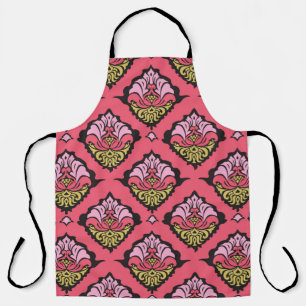 Colorful oriental damask ornament floral seamless apron