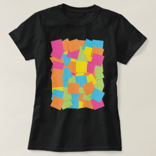 Colorful Original Sticky Note Art Pink Orange Blue T-Shirt