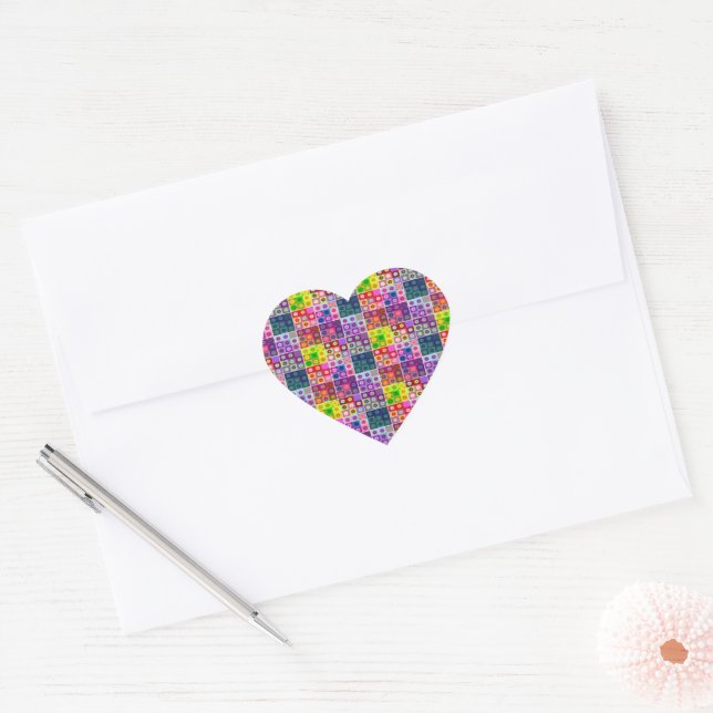 COLORFUL O'S HEART STICKER (Envelope)