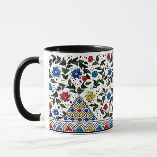 Colorful Ottoman Floral Pattern Wrap-Around Coffee Mug