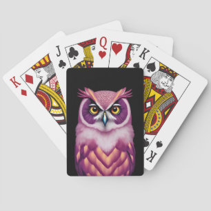 Colorful Owl Bird Artwork Playing Cards