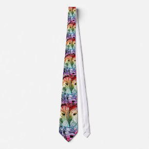 Colorful Owl Design Tie by Samuelj Art