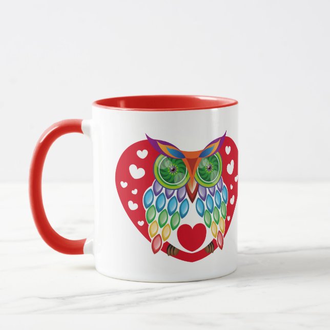 Colorful owl, love mug (Left)