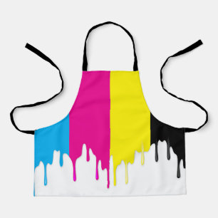 Colorful paint drip on white apron