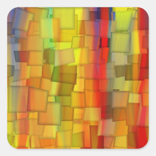 COLORFUL PAINT RAINBOW ART 2 SQUARE STICKER