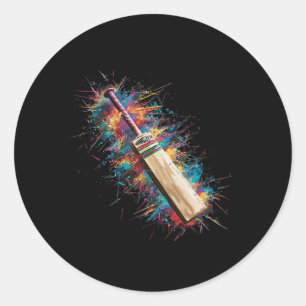 Colorful Paint Splash Cricket T Art Graphic Classic Round Sticker