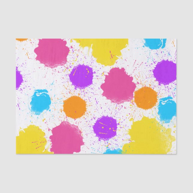 Colorful Paint Splatters  Tissue Paper (Front)