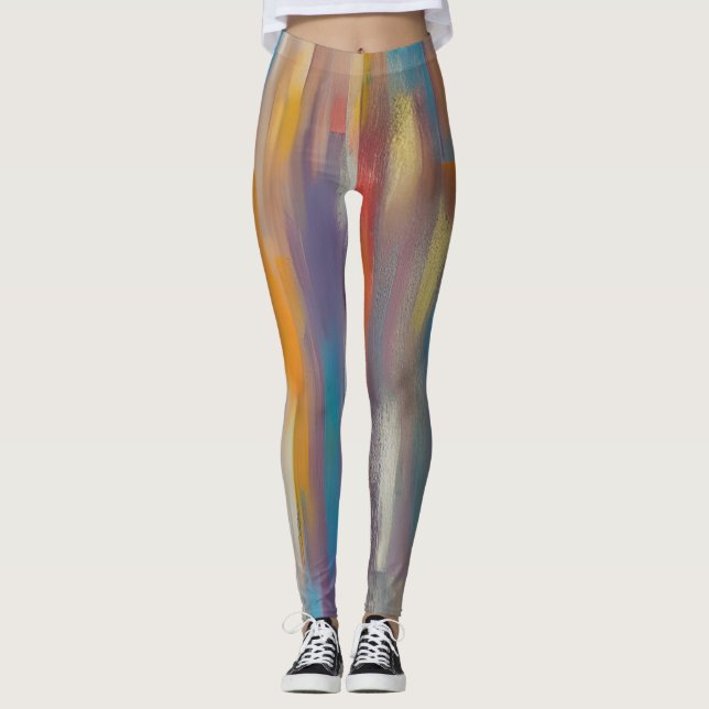 Colorful paint streaks leggings (Front)