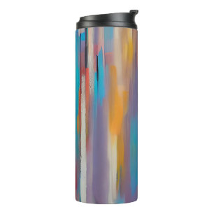 Colorful paint streaks thermal tumbler