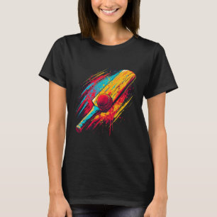 Colorful Painted Cricket T And Ll On Artistic Cric T-Shirt