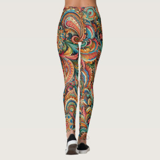 Colorful Paisley Leggings tout-imprimé