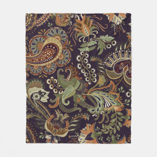 Colorful Paisley pattern. Ethnic vintage wallpaper Fleece Blanket