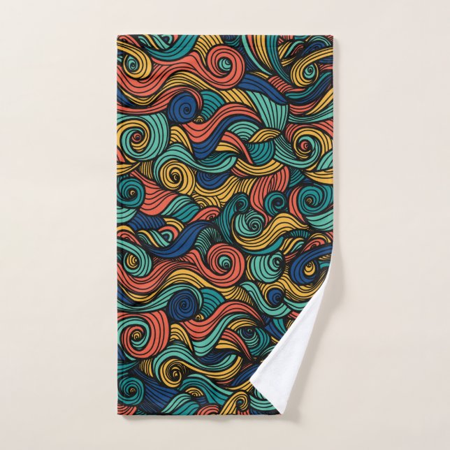 Colorful Paisley Wool Texture Hand Towel (Hand Towel)
