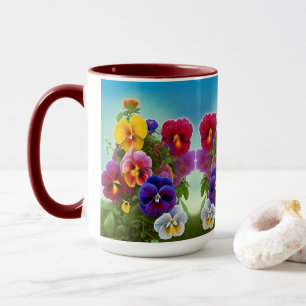 Colorful Pansies -AI ART Mug