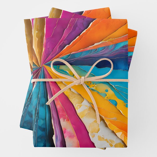 Colorful Paper Collage Art Wrapping Paper Sheets (Creator Uploaded)