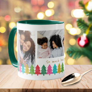 Colorful Paper Trees 3 Photo Christmas Coffee Mug