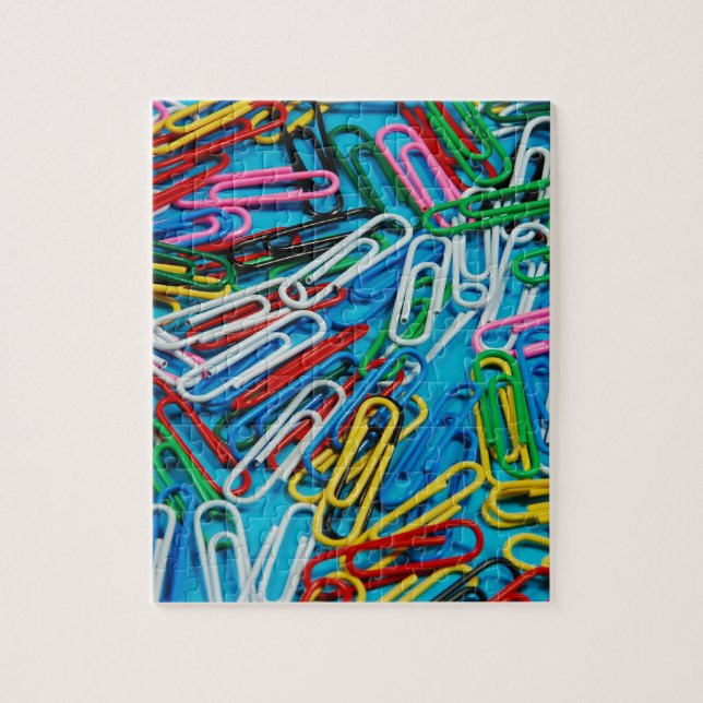 Colorful paperclip print jigsaw puzzle (Vertical)
