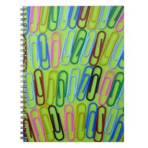 Colorful paperclips pattern notebook