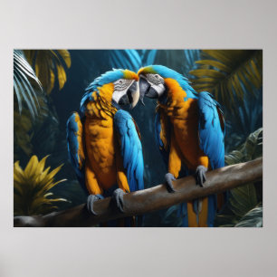 Colorful Parrots Poster