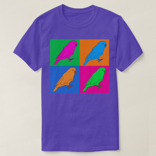 Colorful Party Parrot Art Prints T-Shirt (Design Front)