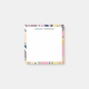 Colorful Pastel Abstract Paint Swirls Personalized Post-it Notes