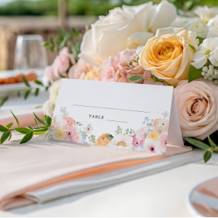 Colorful Pastel Floral Place Card